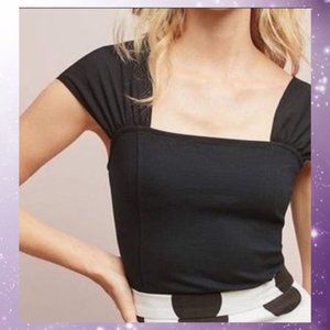 Anthropologie Rendezvous Top size Med Black Blouse